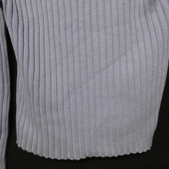 TRISTAN & ISEUT | medium | Light Blue Turtleneck Ribbed Sweater | 100% Cotton - Picture 13 of 16